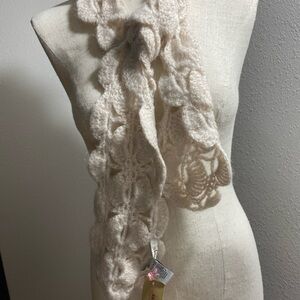 American Rag Cream Floral Crochet Scarf